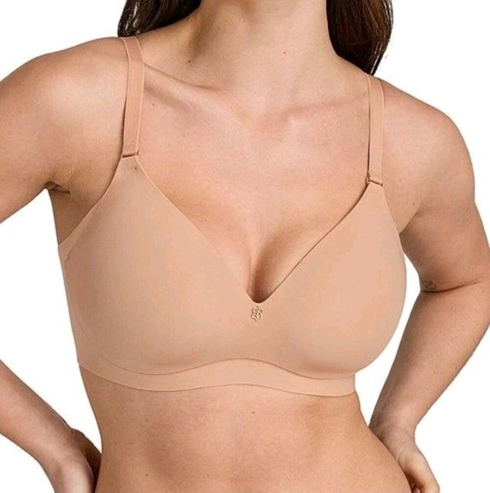 New Honeylove BRBR00032 Cloud Embrace Wireless T-Shirt Bra Sz 36B Sand $74